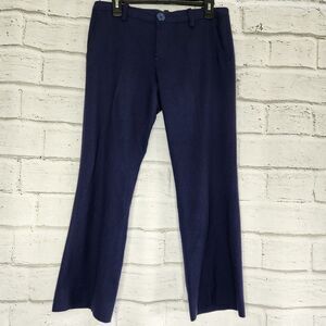 Marc Jacobs Navy Blue 100% Wool Wide Leg Dress Pant Trousers Lined Size 8